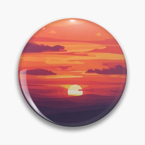 Item preview, Orange sky with purple clouds and sunset sun designed and sold by Ciervo Primavera.