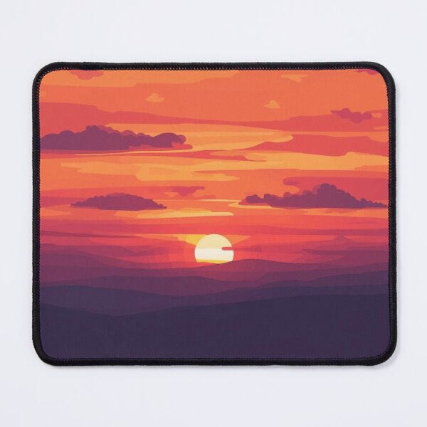 Item preview, Orange sky with purple clouds and sunset sun designed and sold by Ciervo Primavera.