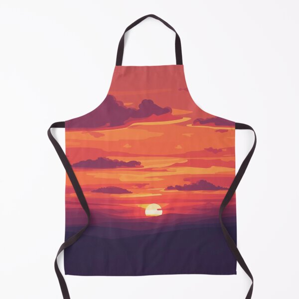 Item preview, Orange sky with purple clouds and sunset sun designed and sold by Ciervo Primavera.