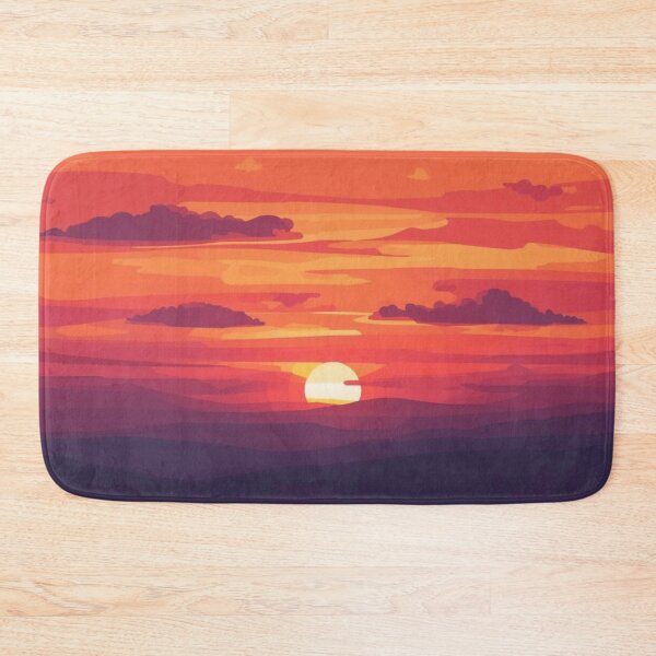Item preview, Orange sky with purple clouds and sunset sun designed and sold by Ciervo Primavera.