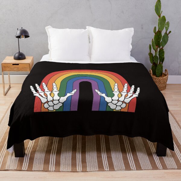 Item preview, Gothic Rainbow Pride Skeleton Hands Art Colorful Bones LGBTQ designed and sold by RatCurry.