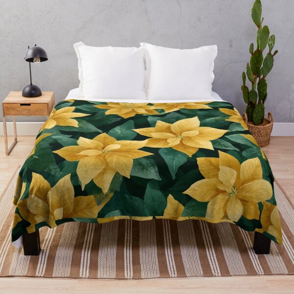 Item preview, Yellow Pointesettia on Black designed and sold by RebelRulez.