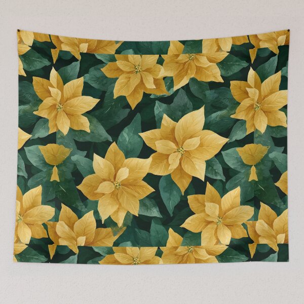 Item preview, Yellow Pointesettia on Black designed and sold by RebelRulez.