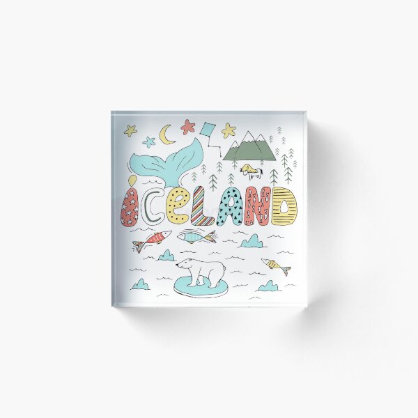 Aperçu de l'œuvre Islande Retro Drawing créée et vendue par DigiArtyst.