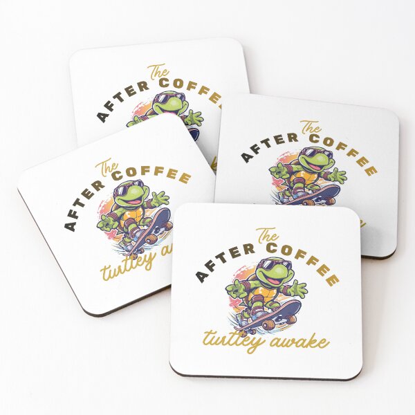 Item preview, Turtley Awake – Cute Turtle on Skateboard Coffee Lover designed and sold by ExoticBrew.