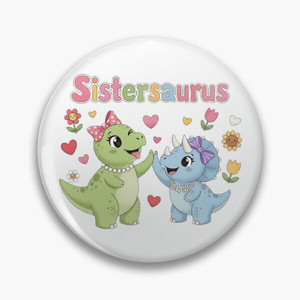 Item preview, Sistersaurus – Cute Dinosaur Sisters Illustration designed and sold by DinoPrints-shop.