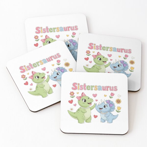 Item preview, Sistersaurus – Cute Dinosaur Sisters Illustration designed and sold by DinoPrints-shop.