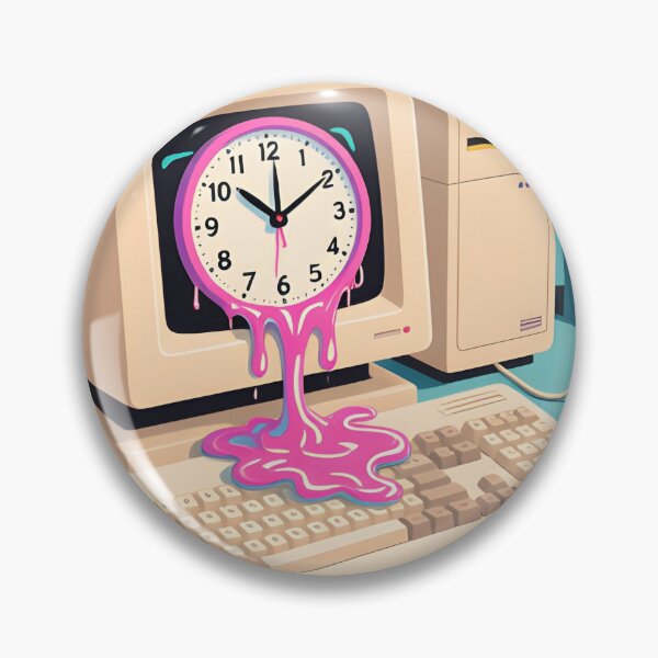 Item preview, Melting Clock Keyboard - Dali Inspired Vaporwave Glitch Art designed and sold by AestheticCore Designs.