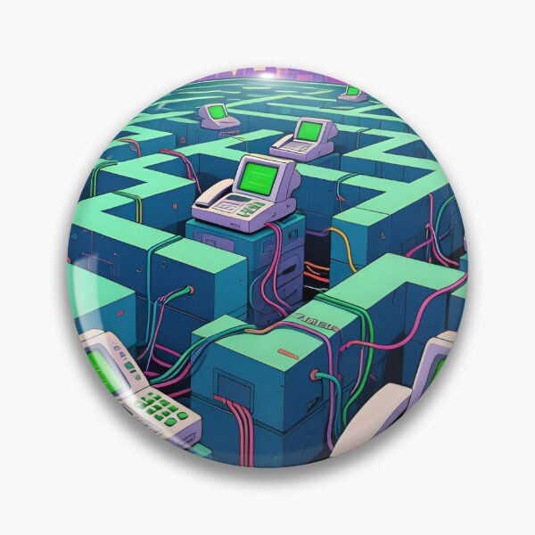 Item preview, Fax Machine Labyrinth - Vaporwave City Retro Tech Art designed and sold by AestheticCore Designs.