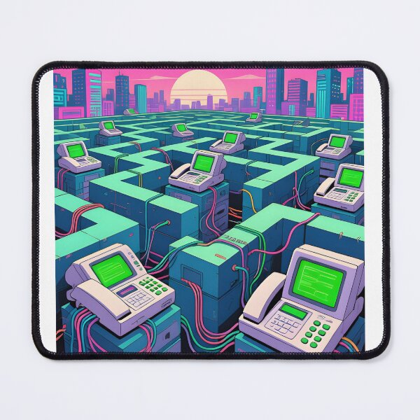 Item preview, Fax Machine Labyrinth - Vaporwave City Retro Tech Art designed and sold by AestheticCore Designs.