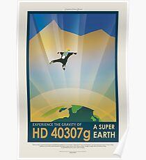 Exoplanet HD 40307g, Super Earth - Exoplanet Reisebüro, JPL Reise Poster, Visionen der Zukunft, NASA, Planeten Poster