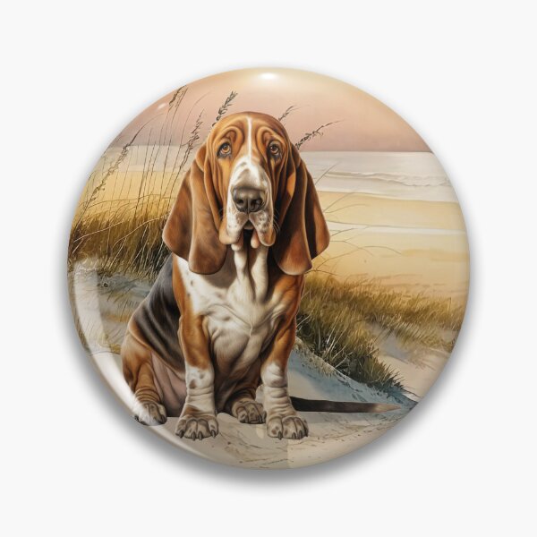 Item preview, Basset Hound Dog Beach Cove designed and sold by SalonOfArt.
