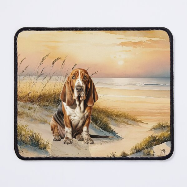 Item preview, Basset Hound Dog Beach Cove designed and sold by SalonOfArt.