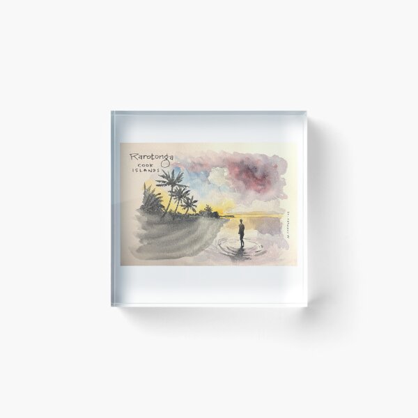 Item preview, Rarotonga Lagoon at Sunrise Watercolor designed and sold by Michael Comfort.