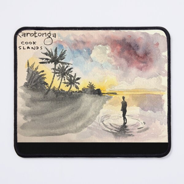 Item preview, Rarotonga Lagoon at Sunrise Watercolor designed and sold by Michael Comfort.
