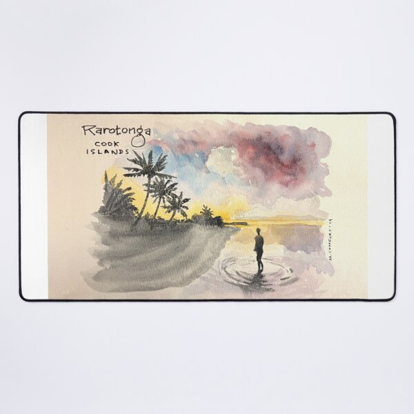 Item preview, Rarotonga Lagoon at Sunrise Watercolor designed and sold by Michael Comfort.