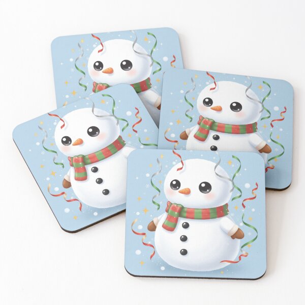 Item preview, Kawaii Fluffy Snowman - Striped Scarf designed and sold by ViralCollector.