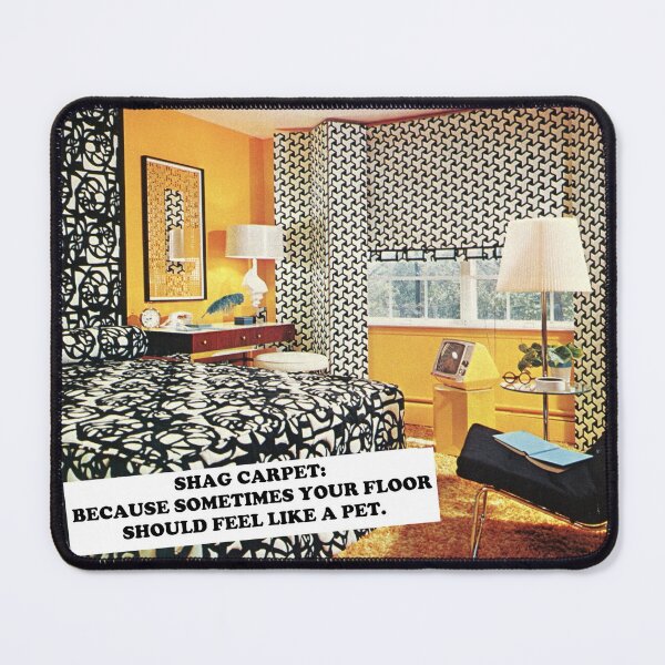 Item preview, Shag Carpet Kitsch Humor - MCM Vintage 1970s Room Decor designed and sold by The Sticker Bureau.