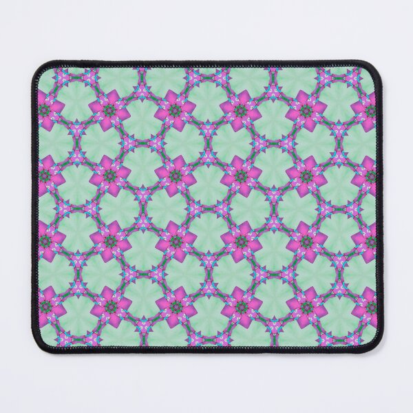 Item preview, Mint and Pink Geometric Floral Pattern designed and sold by joycrysstudio.