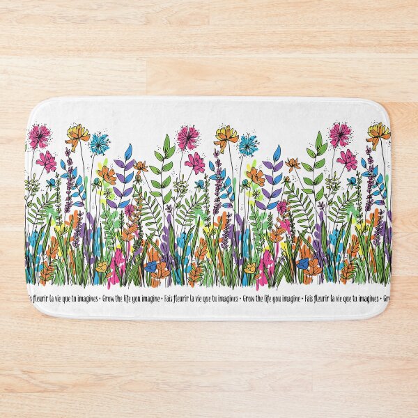Item preview, Fais fleurir la vie que tu imagines — Grow the life you imagine — Wildflower Line Art designed and sold by FrancophileFun.