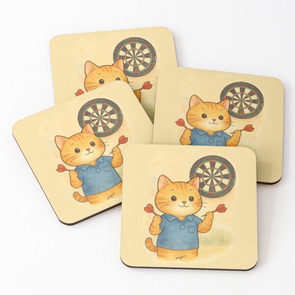 Item preview, Darts Pro Player Kitty– Cute Watercolor Cat! ❤️❤️❤️ designed and sold by WeLoveCatss.