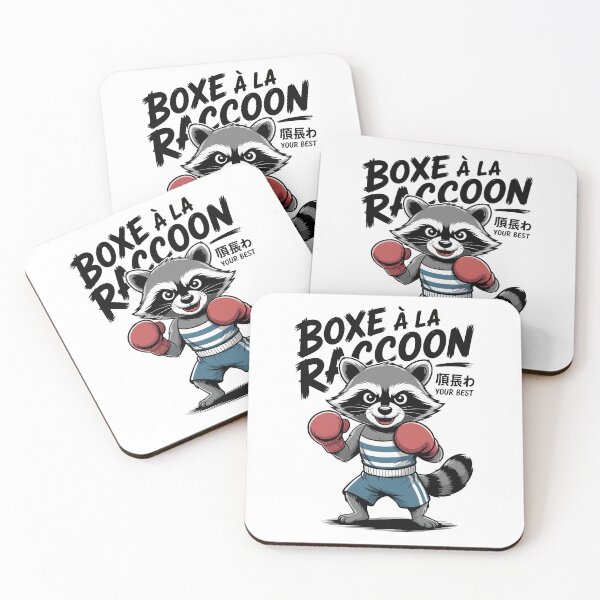 Item preview, Raccoon Boxer with Motivational Flair designed and sold by SquiggleNest.
