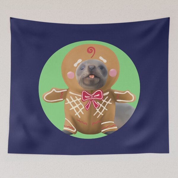 Item preview, Gingerbread Kekeno (New Zealand Fur Seal) pup on mint designed and sold by GivernyKate.