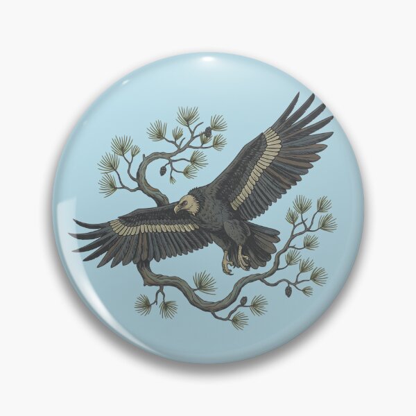 Item preview, Lammergeier Bearded Vulture Flying in Pine Trees designed and sold by BirdsnStuff.
