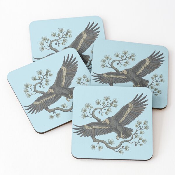 Item preview, Lammergeier Bearded Vulture Flying in Pine Trees designed and sold by BirdsnStuff.