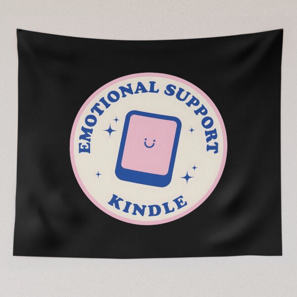 Item preview, Emotional Support Kindle Sticker Pink And Blue designed and sold by KimberlyRGreene.