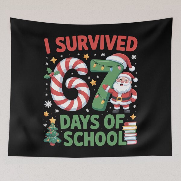 Item preview, I Survived 67 Days of School Christmas Candy Cane Six Seven designed and sold by Bandikonsalez.