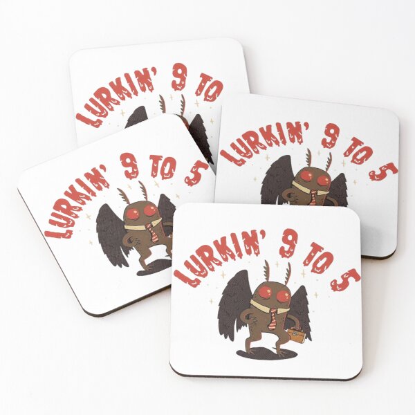 Artikelvorschau, Lurkin' 9 to 5 - Lustiges Mothman-Büroangestellten-T-Shirt entworfen und verkauft von JossDesign15.