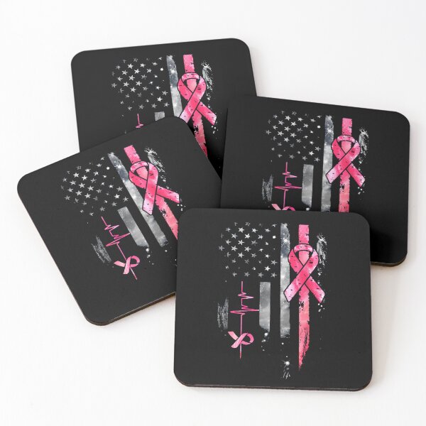 Item preview, American Flag Pink Ribbon Breast Cancer Awareness Support designed and sold by Noput1951.