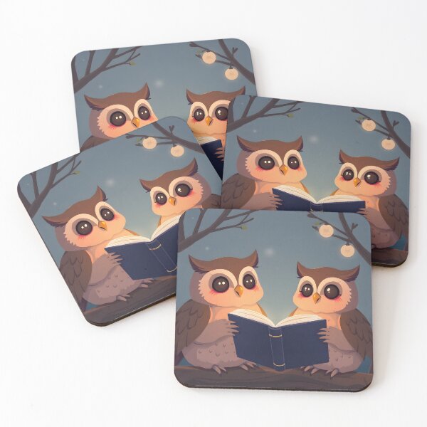 Item preview, owl couple is reading designed and sold by Nikoleta Vukovic.