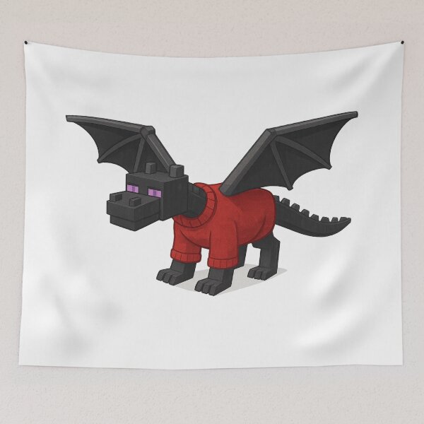 Item preview, Ender Dragon Santa Claus, Minecraft Style! Blocky, Jolly & Ready for Christmas designed and sold by DibujandoPorfa.