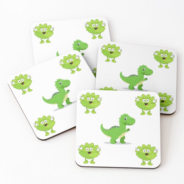 Item preview, Cute Dino and Happy Cabbage Friends – Fun Cartoon Veggie Illustration designed and sold by GDbanners.