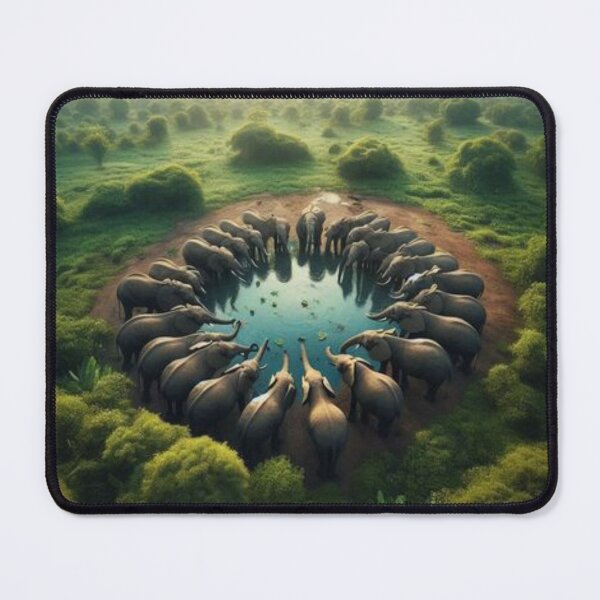 Item preview, Gathering of Elephants at Watering Hole designed and sold by IrsathThaslima.