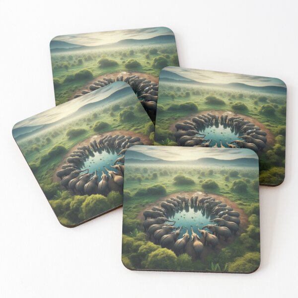 Item preview, Gathering of Elephants at Watering Hole designed and sold by IrsathThaslima.