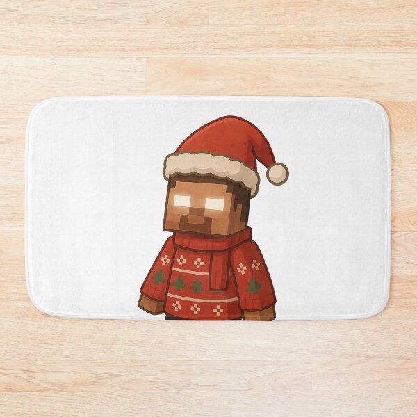 Item preview, Herobrine Santa Claus, Minecraft Style! Blocky, Jolly & Ready for Christmas designed and sold by DibujandoPorfa.