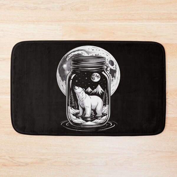 Item preview, Moonshine Lover Jar - Bear, Moon & Mountains designed and sold by LapFemile.