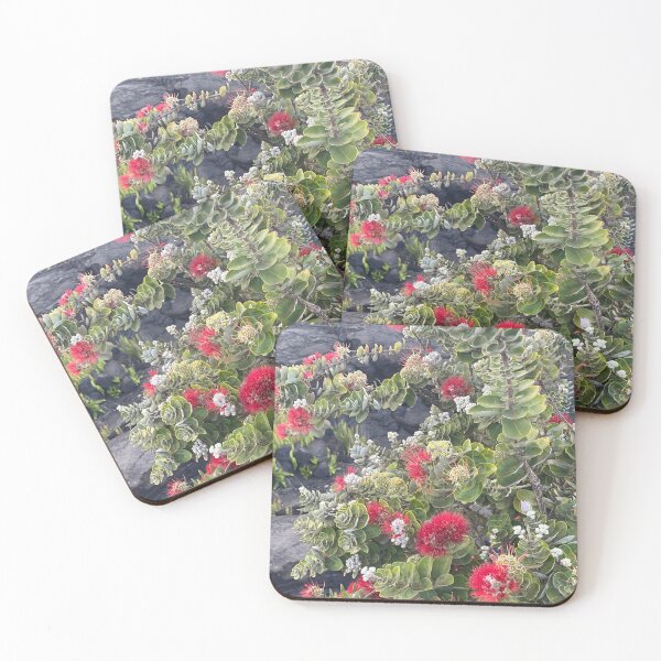 Item preview, ʻŌhiʻa Lehua Red Blossoms designed and sold by TrisaThyme.
