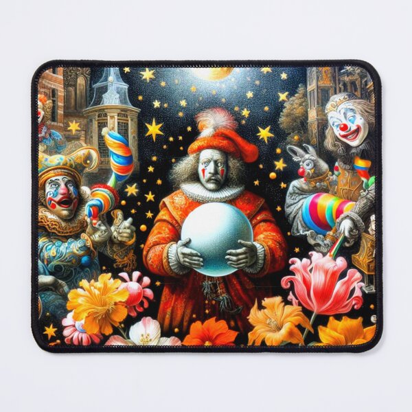 Item preview, The Jester's Orb: Dark Fantasy Clown Carnival Under a Golden Moon designed and sold by daweave77.