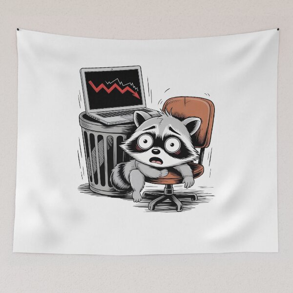 Item preview, Crypto Crash Raccoon Face Funny Investor Stock Market designed and sold by Colorful Designs.