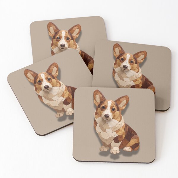 Item preview, Corgi Wood Intarsia Marquetry Dog Art designed and sold by bAIryBarn.