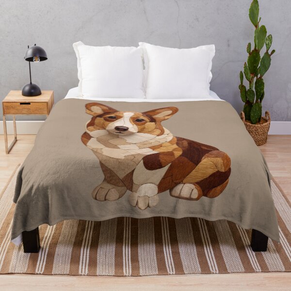 Item preview, Corgi Wood Intarsia Marquetry Dog Art designed and sold by bAIryBarn.