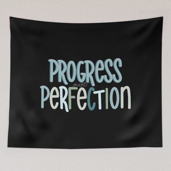 Item preview, Progress Not Perfection Blue Quote designed and sold by KimberlyRGreene.