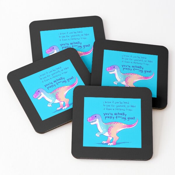 Item preview, You’re Actually Pretty Fing Great Rainbow T-Rex designed and sold by KimberlyRGreene.