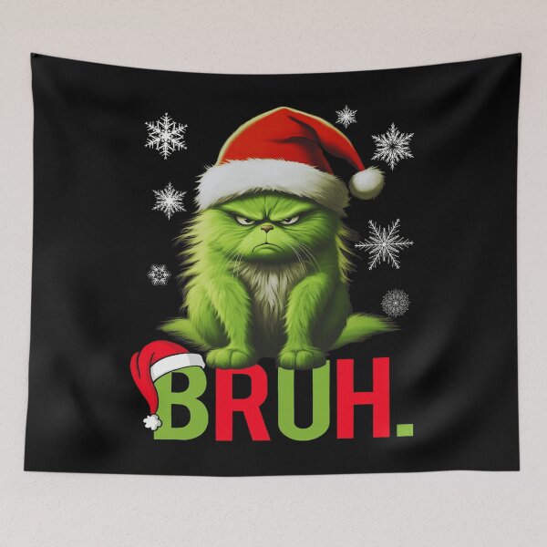 Item preview, Funny Grinch Cat Bruh Christmas Gifts designed and sold by Har-vee.