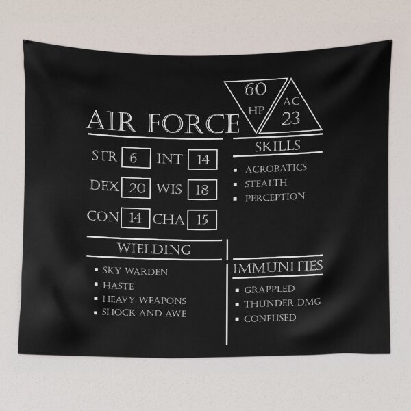 Item preview, Air Force Stats - Character Sheet - White designed and sold by EchoTheBard.