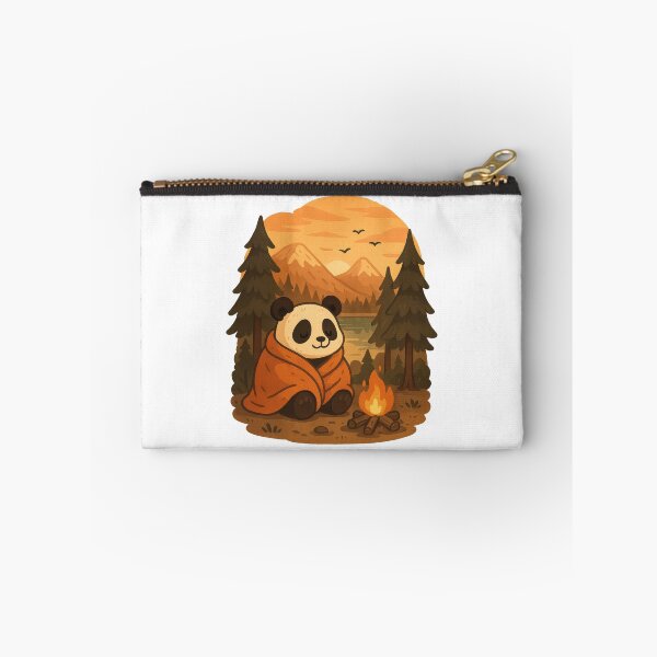 Item preview, Cozy Camping Panda by the Campfire | Cute Wilderness Sunset Art designed and sold by inkoutninja.